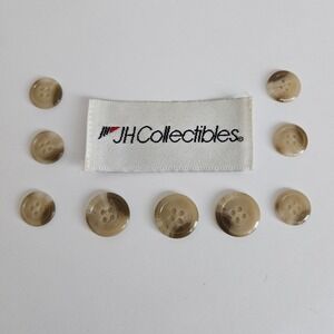 JH Collectibles Beige‎ Swirl Suit Blazer Replacement Buttons Marbled Set of 9